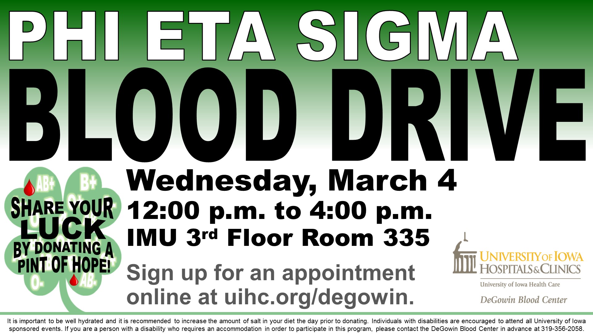 Phi Eta Sigma Blood Drive