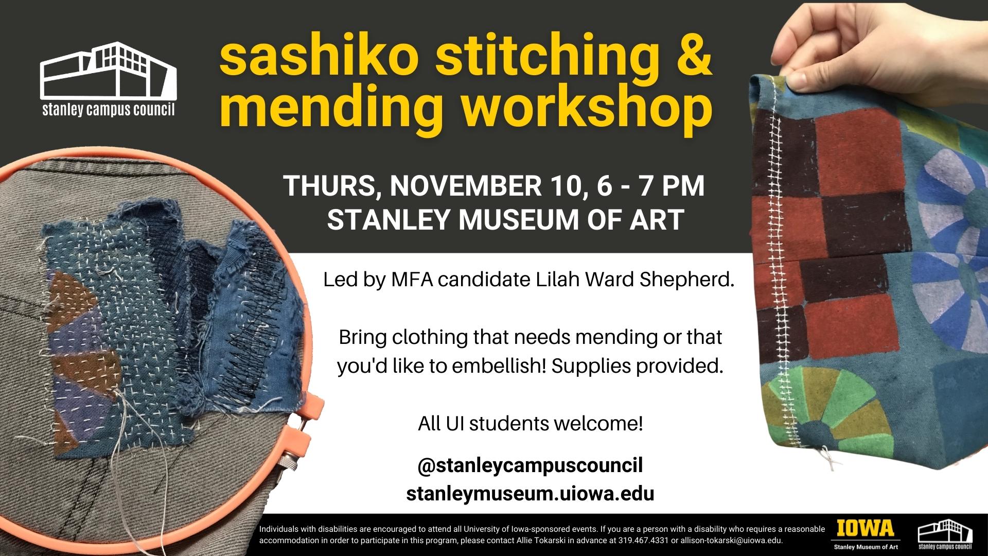 sashiko mending & stitching workshop